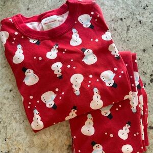 Hanna Andersson Red Snowman Pajama Set